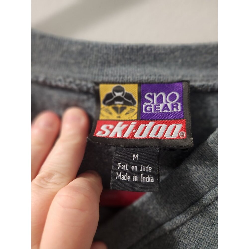 Ski-Doo Sno Gear V-Neck Sweatshirt Gray Medium Pre-Owned - Picture 2 of 7